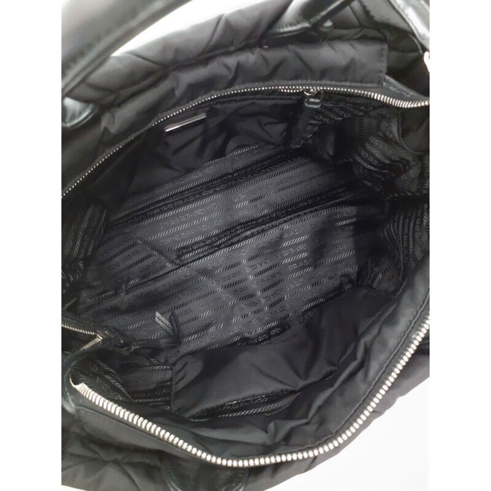 Prada logo Tote bag quilted Padded Bag black ReNylon triangle - Picture 3 of 9